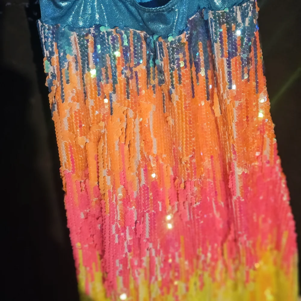 Colorful Sequin Mini Dress - Picture 2 of 6